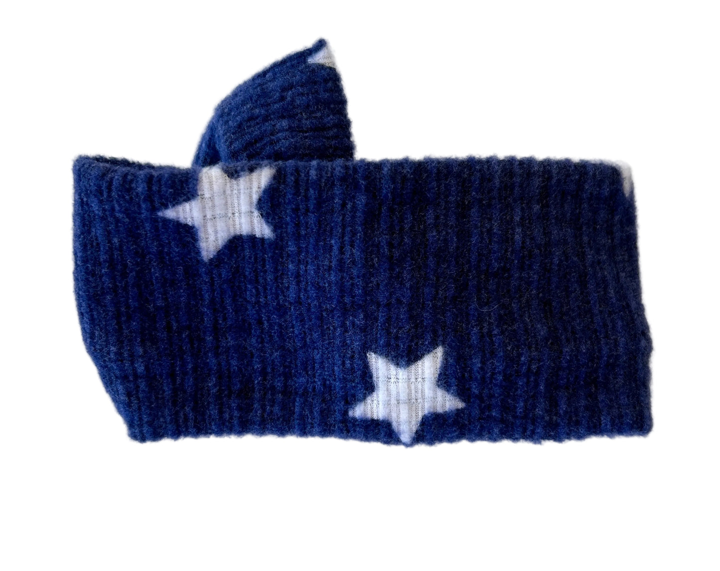 Navy and White Stars Sweater Rib