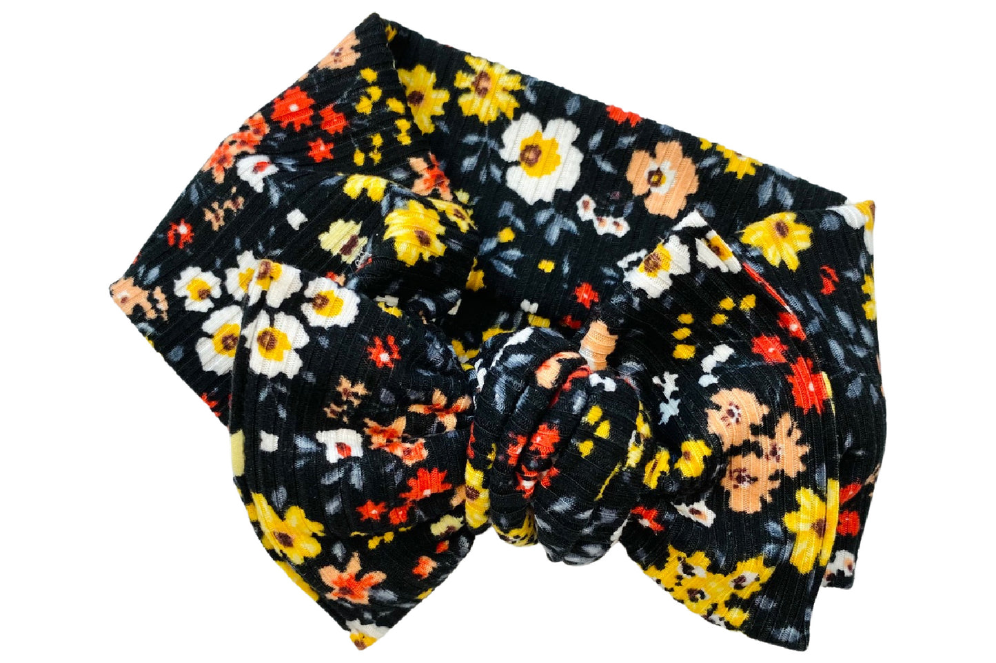 Ribbed Floral on Black