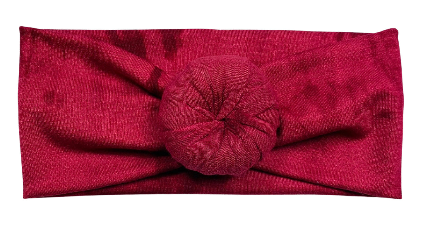 Red Tie-dye Top Knot Headband