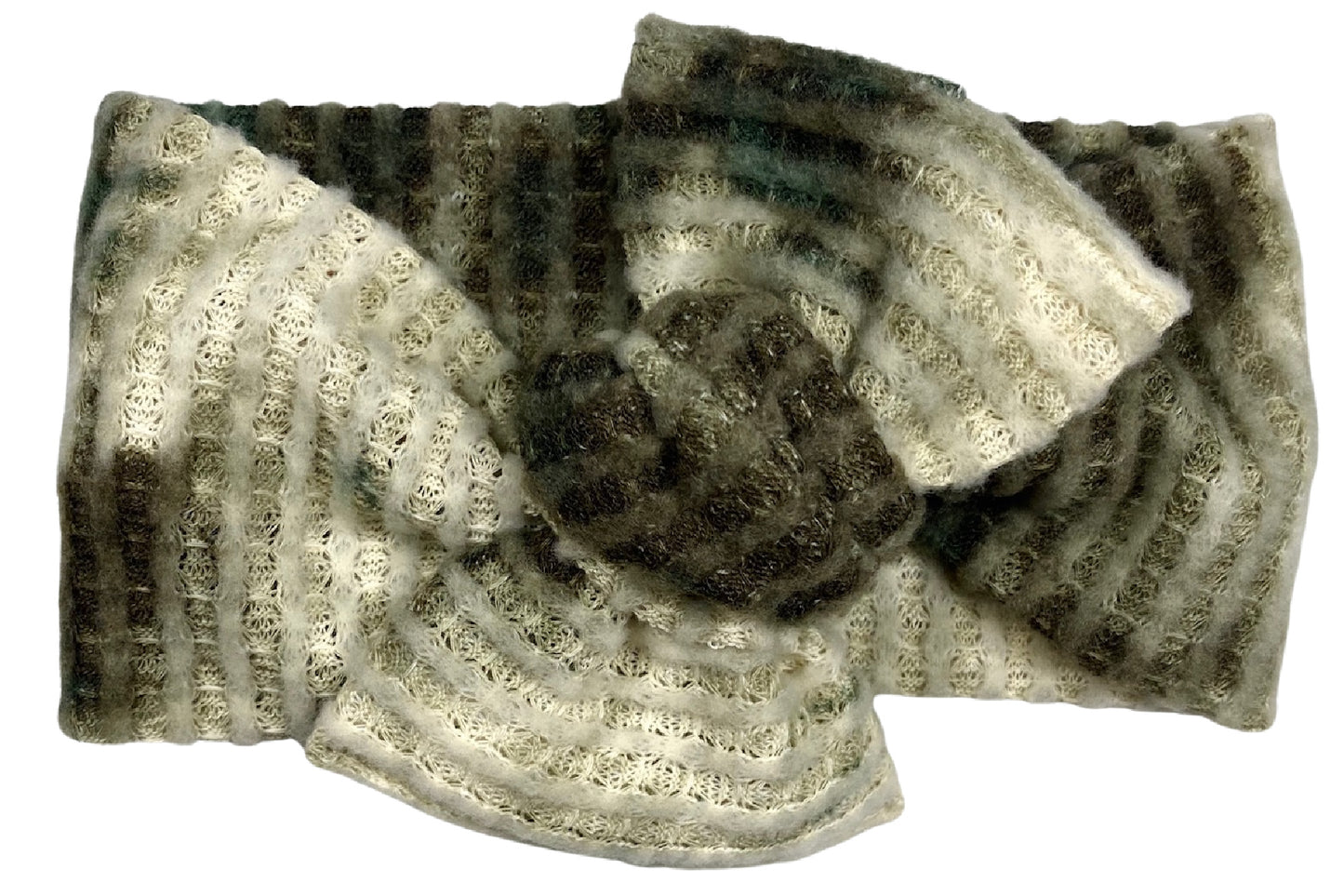 Olive & Cream Tie-Dye Fuzzy Waffle
