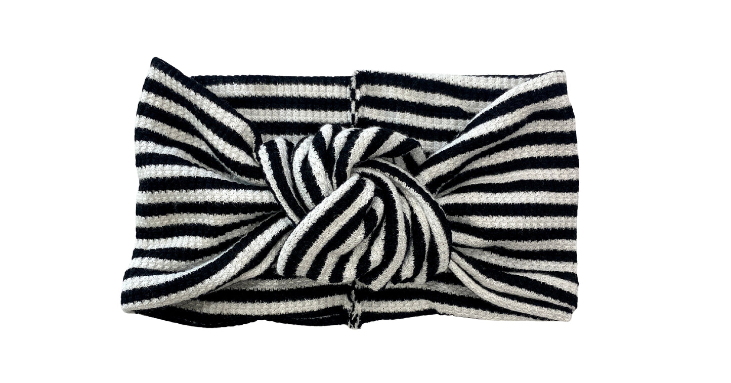 Black & White Waffle Stripe Big Knot