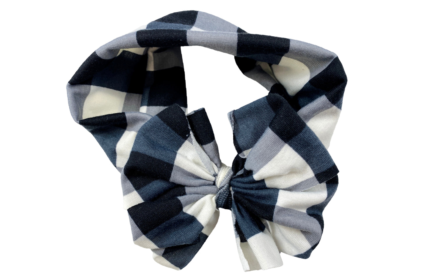 Messy Bow: Black and Gray Check
