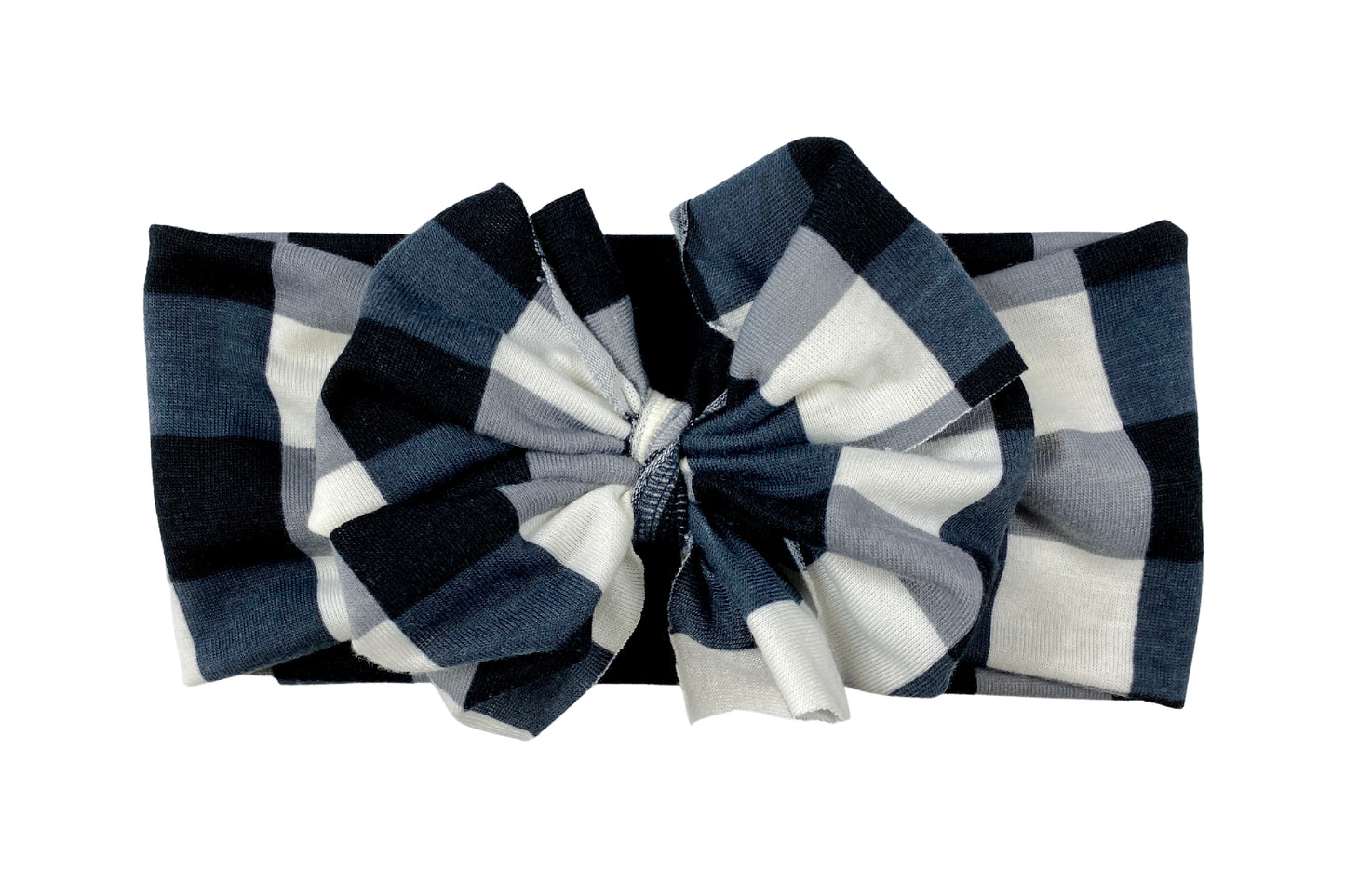 Messy Bow: Black and Gray Check