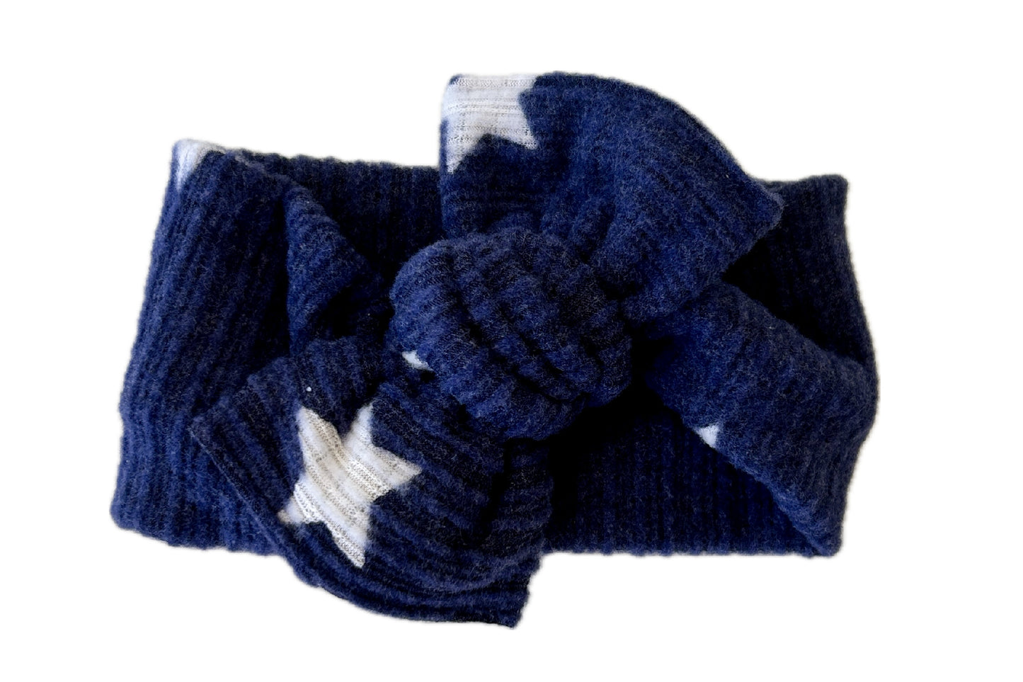 Navy and White Stars Sweater Rib