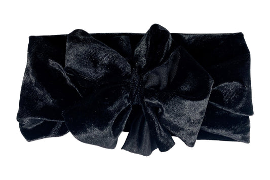 Messy Bow: Black Crushed Velvet