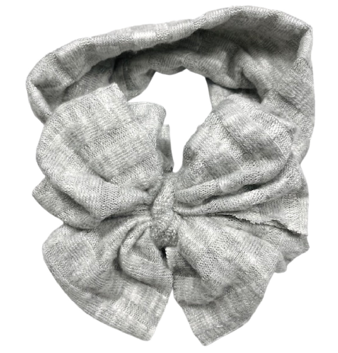 Messy Bow: Gray Sweater Rib